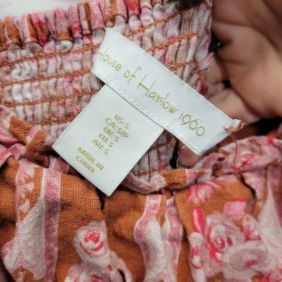 House of Harlow 1960 Helena Floral Maxi Dress Sz S Ruffled Boho Cottage Prairie - Picture 6 of 8